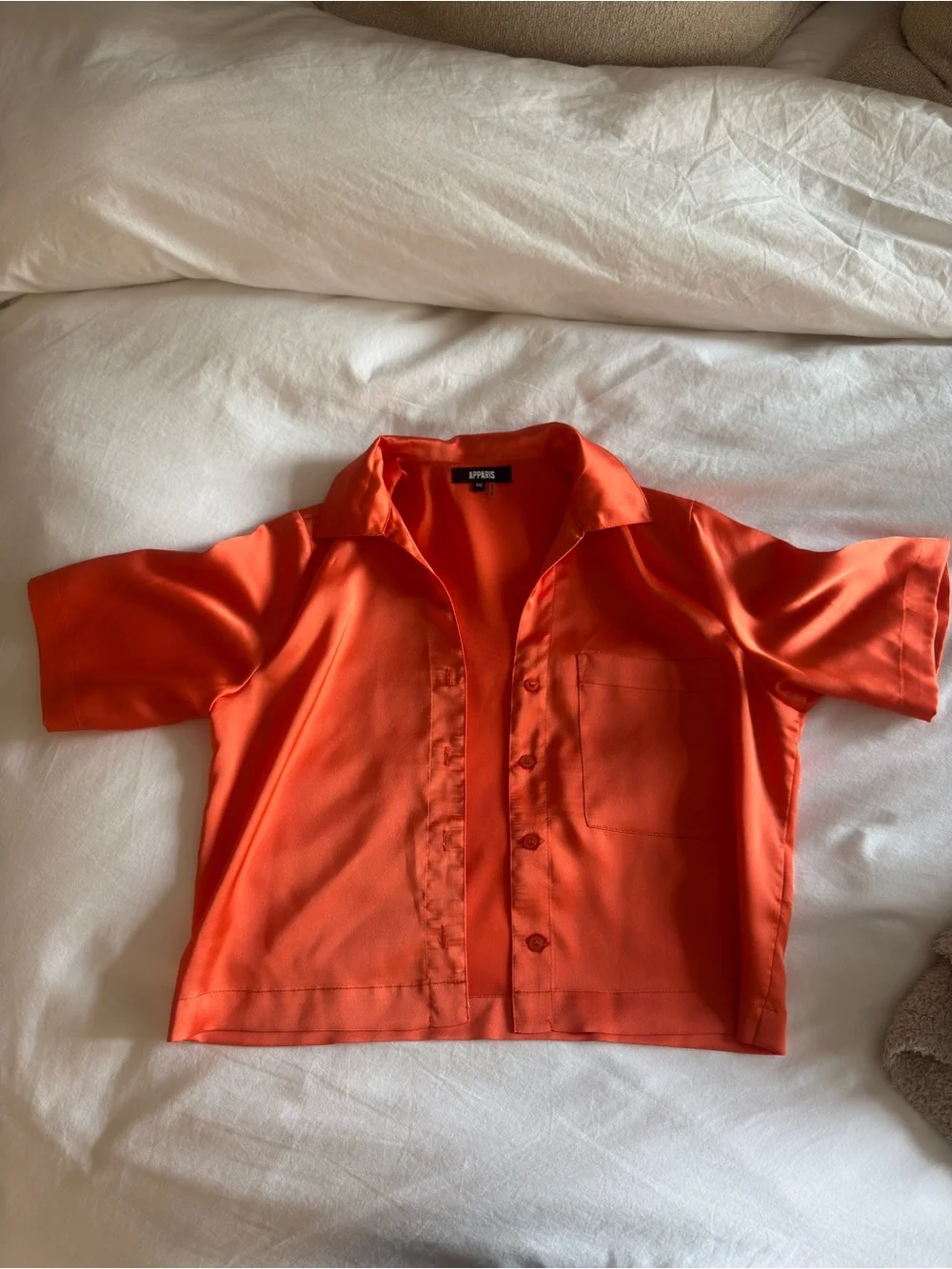 APPARIS Orange Satin 2-Piece Set
